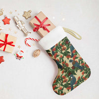 New Zealand Christmas Stocking Romantic Tui Birds on Pohutukawa - Ivory - Polynesian Pride