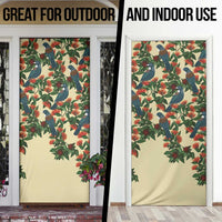 New Zealand Christmas Door Cover Romantic Tui Birds on Pohutukawa - Ivory - Polynesian Pride