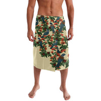 New Zealand Christmas Lavalava Romantic Tui Birds on Pohutukawa - Ivory - Polynesian Pride