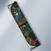 New Zealand Christmas Auto Sun Shade Romantic Tui Birds on Pohutukawa - Cobalt - Polynesian Pride