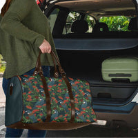 New Zealand Christmas Travel Bag Romantic Tui Birds on Pohutukawa - Cobalt - Polynesian Pride