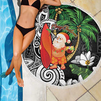 Polynesian Beach Blanket Tropical Santa - Plumeria Black Vintage LT7 - Polynesian Pride