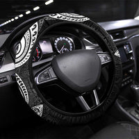 Polynesian Steering Wheel Cover Tropical Santa - Plumeria Black Vintage LT7 Universal Fit Black - Polynesian Pride