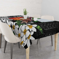 Polynesian Tablecloth Tropical Santa - Plumeria Black Vintage LT7 - Polynesian Pride