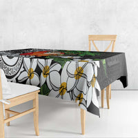 Polynesian Tablecloth Tropical Santa - Plumeria Black Vintage LT7 - Polynesian Pride