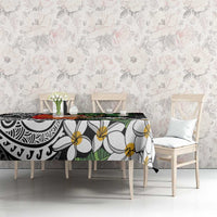 Polynesian Tablecloth Tropical Santa - Plumeria Black Vintage LT7 - Polynesian Pride