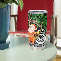 Polynesian Tumbler Cup Tropical Santa - Plumeria Black Vintage LT7 - Polynesian Pride