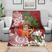 Polynesian Blanket Tropical Santa - Plumeria Red Vintage LT7 - Polynesian Pride