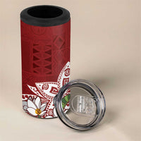 Polynesian 4 in 1 Can Cooler Tumbler Tropical Santa - Plumeria Red Vintage
