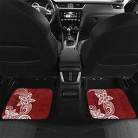 Polynesian Car Mats Tropical Santa - Plumeria Red Vintage LT7 Set 2pcs - Back Red - Polynesian Pride