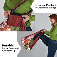 Polynesian Grocery Bag Tropical Santa - Plumeria Red Vintage