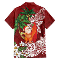 Polynesian Hawaiian Shirt Tropical Santa - Plumeria Red Vintage LT7 - Polynesian Pride