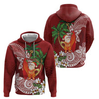 Polynesian Hoodie Tropical Santa - Plumeria Red Vintage LT7 - Polynesian Pride