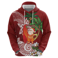 Polynesian Hoodie Tropical Santa - Plumeria Red Vintage LT7 - Polynesian Pride