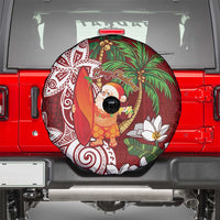 Polynesian Spare Tire Cover Tropical Santa - Plumeria Red Vintage LT7 - Polynesian Pride