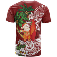 Polynesian T Shirt Tropical Santa - Plumeria Red Vintage LT7 - Polynesian Pride