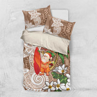 Polynesian Bedding Set Tropical Santa - Plumeria Beige Vintage