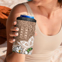 Polynesian 4 in 1 Can Cooler Tumbler Tropical Santa - Plumeria Beige Vintage