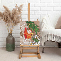 Polynesian Canvas Wall Art Tropical Santa - Plumeria Beige Vintage LT7 - Polynesian Pride