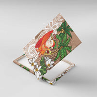 Polynesian Canvas Wall Art Tropical Santa - Plumeria Beige Vintage LT7 With Frame Beige - Polynesian Pride