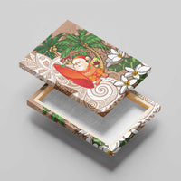 Polynesian Canvas Wall Art Tropical Santa - Plumeria Beige Vintage LT7 - Polynesian Pride