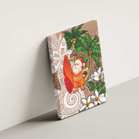 Polynesian Canvas Wall Art Tropical Santa - Plumeria Beige Vintage LT7 - Polynesian Pride