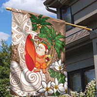 Polynesian Garden Flag Tropical Santa - Plumeria Beige Vintage LT7 - Polynesian Pride