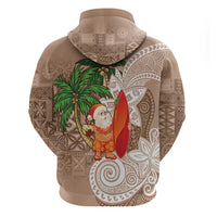Polynesian Hoodie Tropical Santa - Plumeria Beige Vintage LT7 - Polynesian Pride