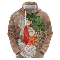 Polynesian Hoodie Tropical Santa - Plumeria Beige Vintage LT7 - Polynesian Pride