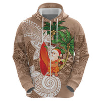 Polynesian Hoodie Tropical Santa - Plumeria Beige Vintage LT7 - Polynesian Pride