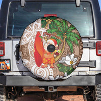 Polynesian Spare Tire Cover Tropical Santa - Plumeria Beige Vintage LT7 Beige - Polynesian Pride
