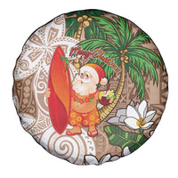 Polynesian Spare Tire Cover Tropical Santa - Plumeria Beige Vintage LT7 - Polynesian Pride