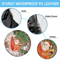Polynesian Spare Tire Cover Tropical Santa - Plumeria Beige Vintage LT7 - Polynesian Pride