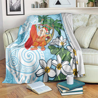 Polynesian Blanket Tropical Santa - Plumeria Turquoise Vintage LT7 Turquoise - Polynesian Pride