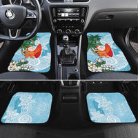 Polynesian Car Mats Tropical Santa - Plumeria Turquoise Vintage LT7 Set 4pcs Turquoise - Polynesian Pride