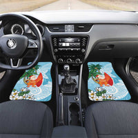 Polynesian Car Mats Tropical Santa - Plumeria Turquoise Vintage LT7 Set 2pcs - Front Turquoise - Polynesian Pride