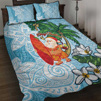 Polynesian Quilt Bed Set Tropical Santa - Plumeria Turquoise Vintage LT7 Turquoise - Polynesian Pride