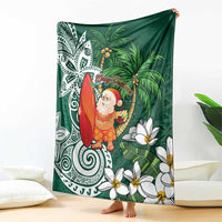 Polynesian Blanket Tropical Santa - Plumeria Green Vintage LT7 - Polynesian Pride