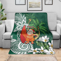 Polynesian Blanket Tropical Santa - Plumeria Green Vintage LT7 - Polynesian Pride