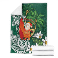 Polynesian Blanket Tropical Santa - Plumeria Green Vintage LT7 - Polynesian Pride