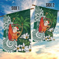 Polynesian Garden Flag Tropical Santa - Plumeria Green Vintage LT7 - Polynesian Pride