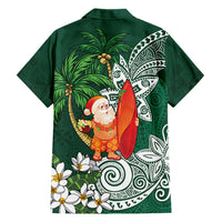 Polynesian Hawaiian Shirt Tropical Santa - Plumeria Green Vintage LT7 - Polynesian Pride