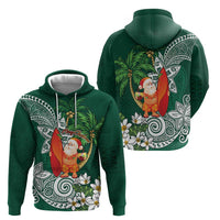 Polynesian Hoodie Tropical Santa - Plumeria Green Vintage LT7 - Polynesian Pride