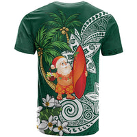 Polynesian T Shirt Tropical Santa - Plumeria Green Vintage LT7 - Polynesian Pride