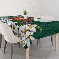 Polynesian Tablecloth Tropical Santa - Plumeria Green Vintage LT7 - Polynesian Pride