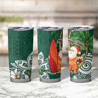 Polynesian Tumbler Cup Tropical Santa - Plumeria Green Vintage LT7 - Polynesian Pride