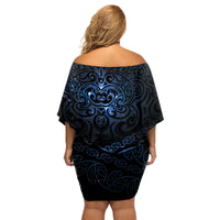 New Zealand Matariki Family Matching Off Shoulder Short Dress and Hawaiian Shirt Cosmic Style LT7 - Polynesian Pride