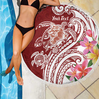 Aloha Hawaii Island Personalized Beach Blanket Crimson Dreamy Turtle LT7 - Polynesian Pride