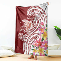 Aloha Hawaii Island Personalized Blanket Crimson Dreamy Turtle LT7 - Polynesian Pride