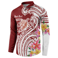 Aloha Hawaii Island Personalized Button Sweatshirt Crimson Dreamy Turtle LT7 - Polynesian Pride